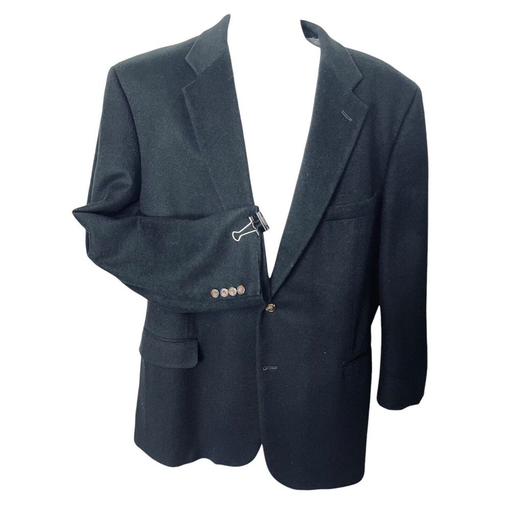 Joseph &‎ Lyman Mens 46 Reg Black Pure 100% Cashmere Sport Coat Blazer Jacket